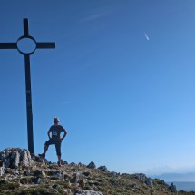 Summit of 1621 meters high Crêt de La Goutte in the Jura Mountains of France